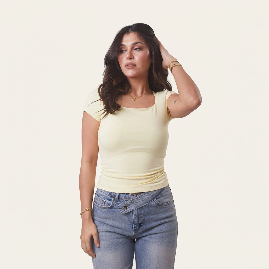 T-Shirt Col Carre