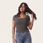 T-Shirt Col Carre